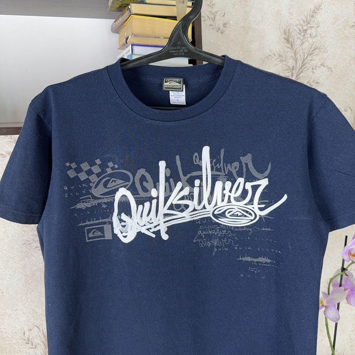 Quiksilver × Vintage Vintage Quiksilver T shirt Surfing Blue Centre Logo L Size US M / EU 48-50 / 2 - 8 Thumbnail