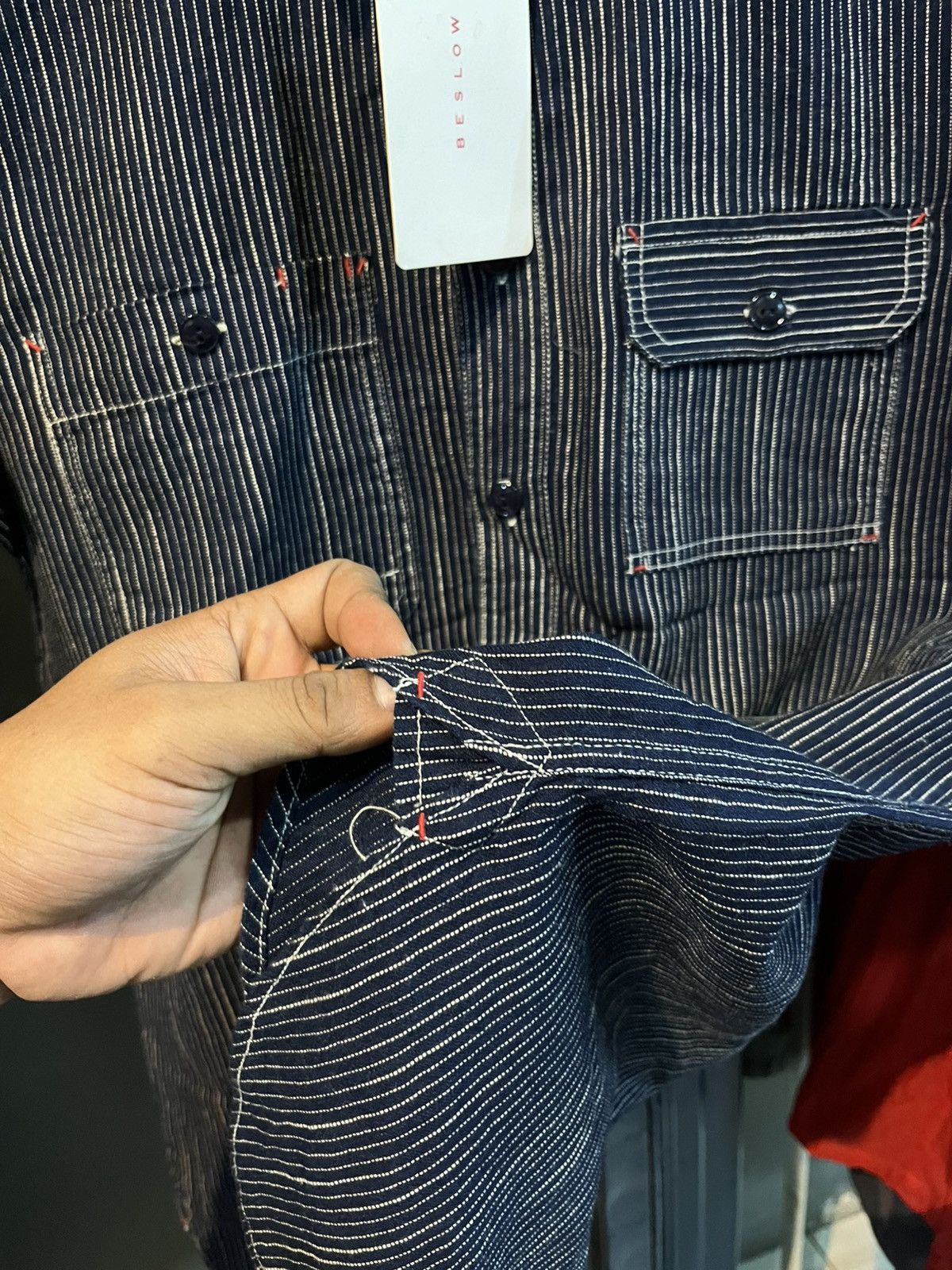 Japanese Brand Beslow stripe work crop shirt Size US M / EU 48-50 / 2 - 7 Thumbnail