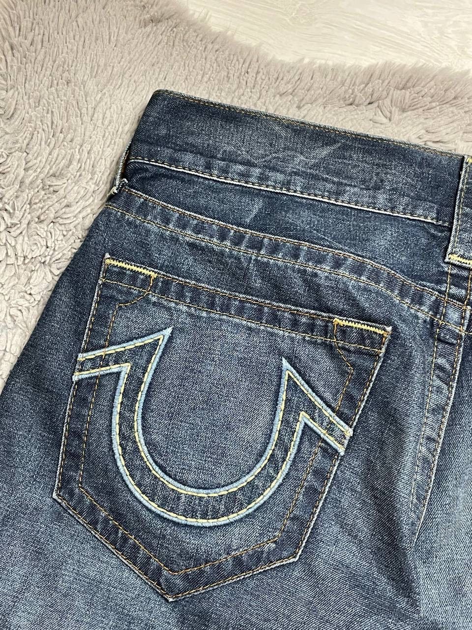 True Religion × Vintage True Religion Denim Shorts Big Logo SWAG Y2k Size US 32 / EU 48 - 3 Thumbnail