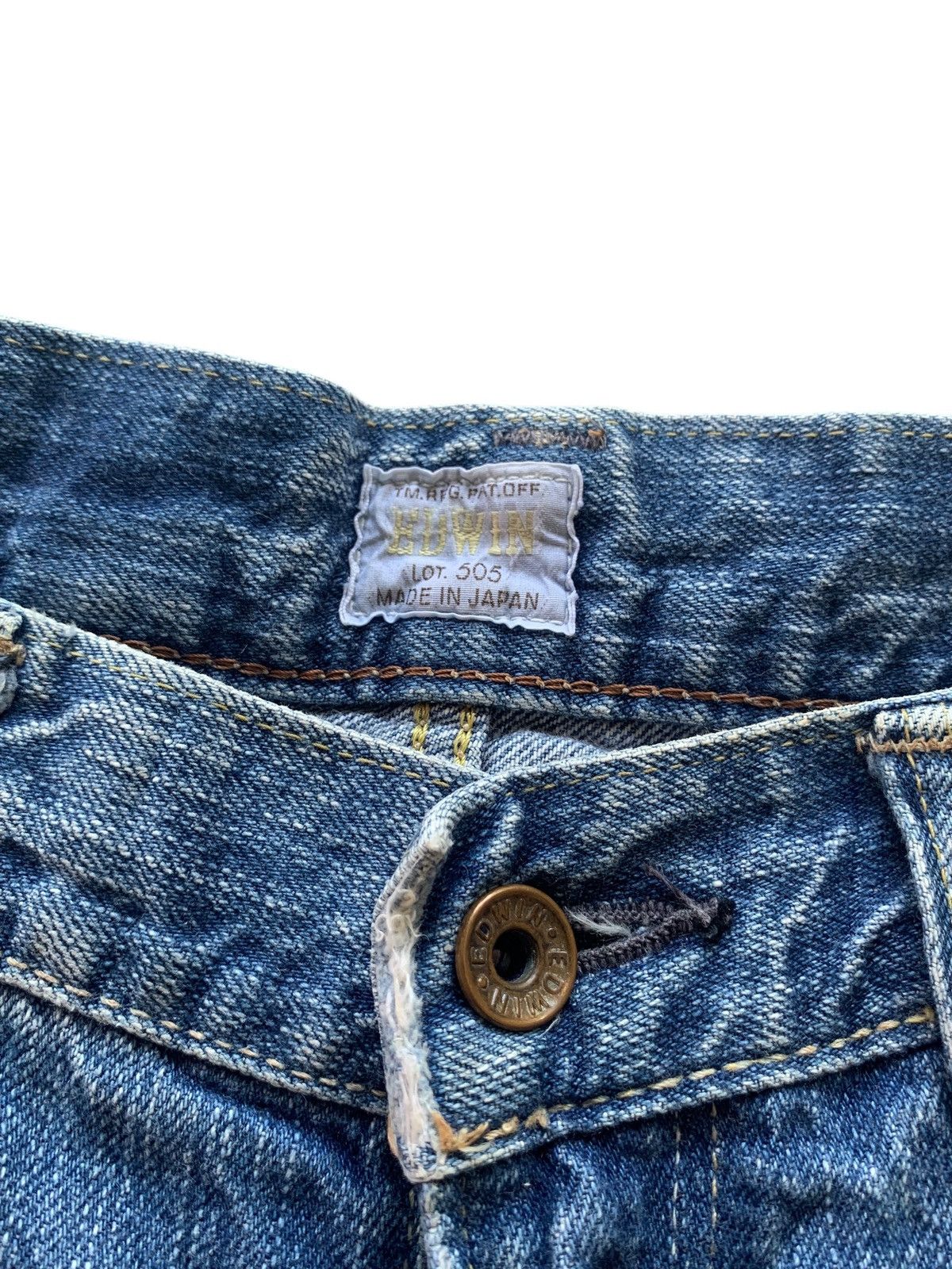 Edwin VINTAGE EDWIN 505Z SELVEDGE RUSTY JAPANESE DISTRESSED DENIM Size US 34 / EU 50 - 13 Thumbnail