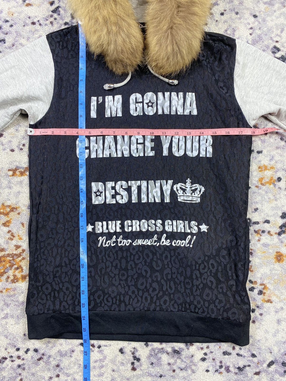 If Six Was Nine Blue Cross Spicy label Fur Hoodie IfSixWasNine LGB style Size US L / EU 52-54 / 3 - 7 Thumbnail