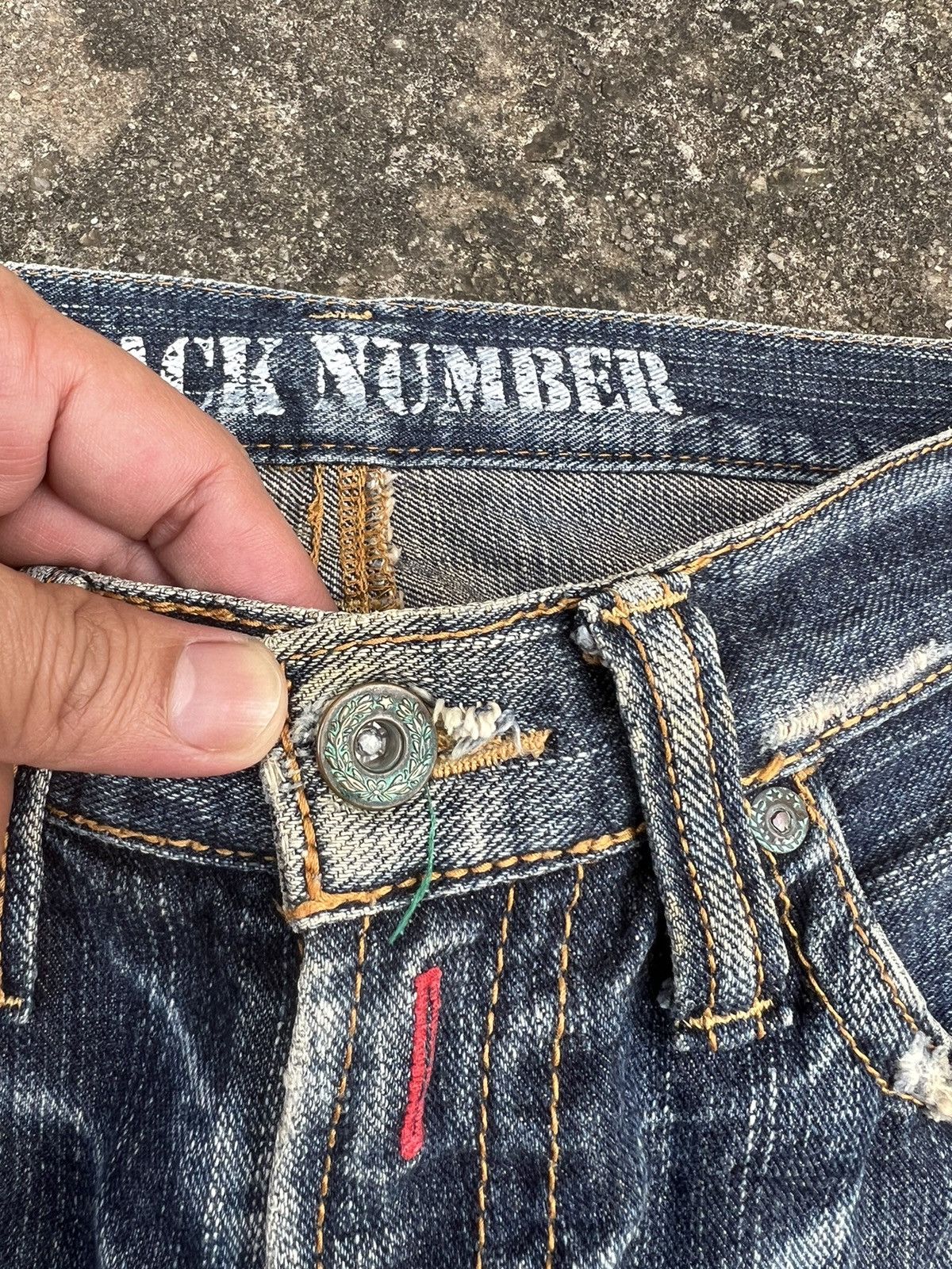 Japanese Brand × Vintage VINTAGE BACK NUMBER DISTRESSED JEANS Size US 31 - 6 Thumbnail