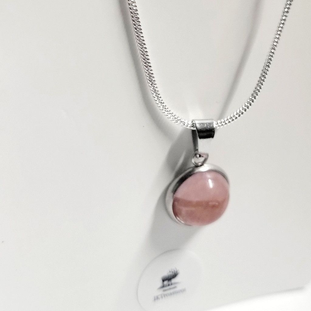 Handmade Natural Rose Quartz Pendant 925 Sterling Silver Necklace Size ONE SIZE - 2 Thumbnail