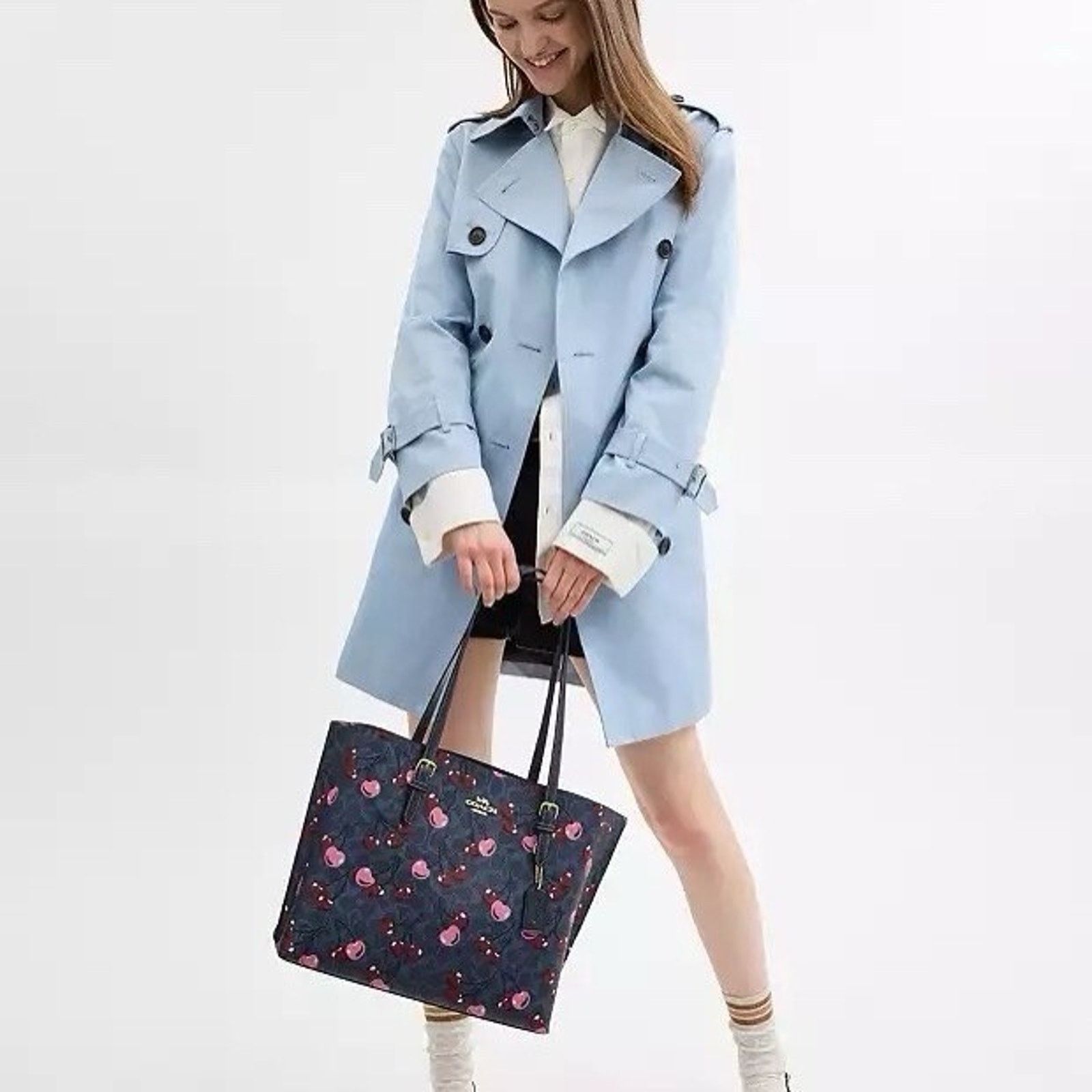 Coach NWT Coach Mollie Tote In Signature Canvas Cherry Print CAA73 Size ONE SIZE - 7 Thumbnail