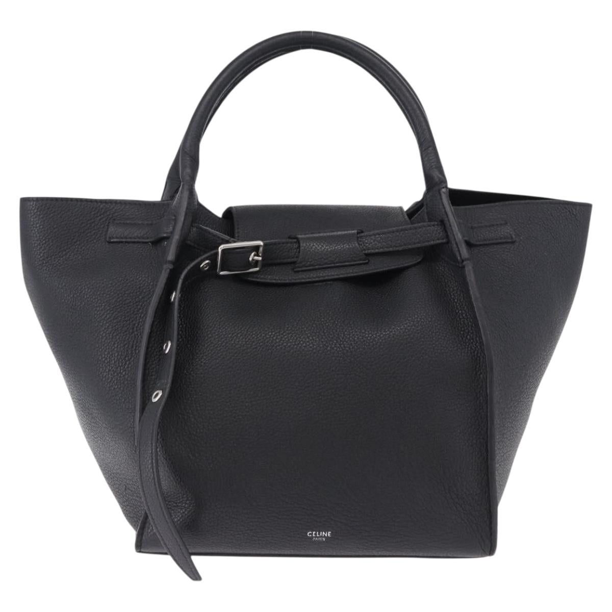 Celine CELINE Big Bag Small Leather 2way Black Silver Auth 193536V Size ONE SIZE - 13 Thumbnail