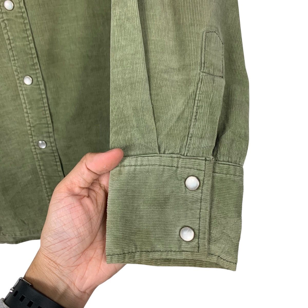 Big John 80’s BIG JOHN Green Corduroy Work Shirt Button Up #2184-C97 Size US M / EU 48-50 / 2 - 13 Thumbnail