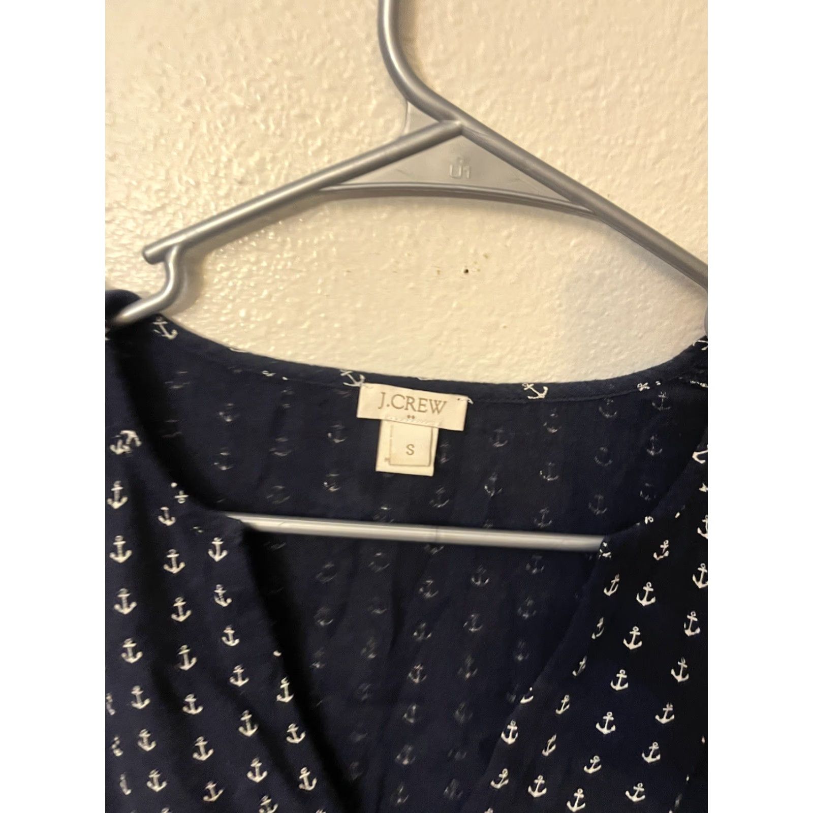 Nautica J Crew Womens Navy Blue Nautical Style Anchor Dress V-Neck Size S Size S / US 4 / IT 40 - 2 Thumbnail