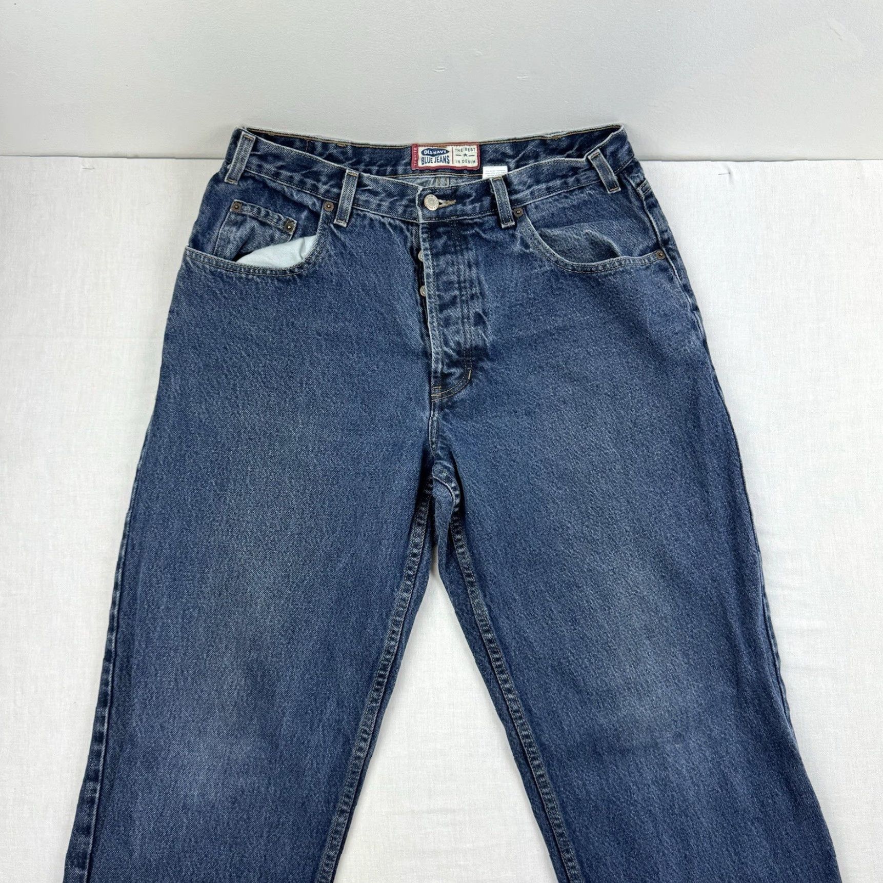 Old Navy VINTAGE Old Navy Jeans Men 35x34 Blue Baggy Grunge Y2K 90s Button Fly 90s Grunge Size US 35 - 2 Thumbnail