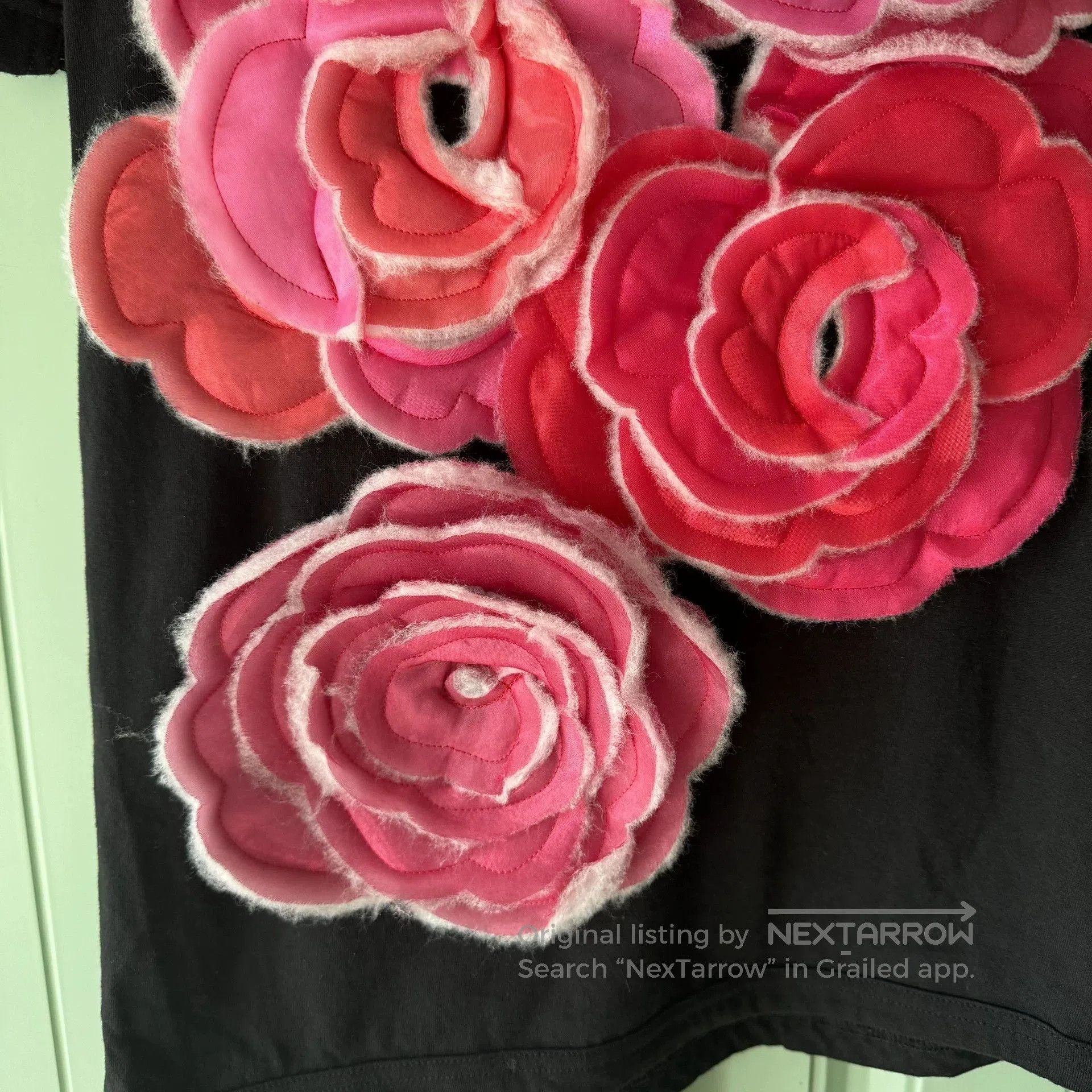 Comme des Garcons COMME des GARCONS Black Mesh Rose T-shirt. Size US S / EU 44-46 / 1 - 6 Thumbnail