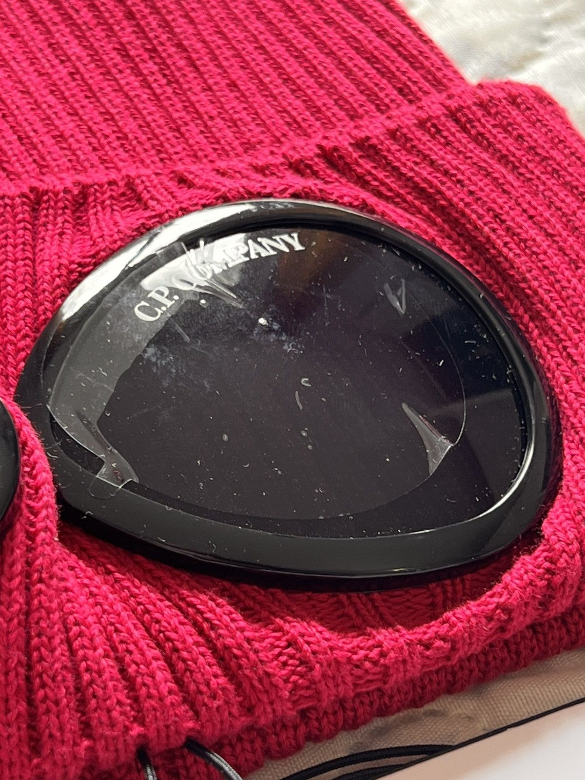 C.P. Company C.P. Company COTTON GOGGLE BEANIE glass hat cap magenta red Size ONE SIZE - 4 Thumbnail