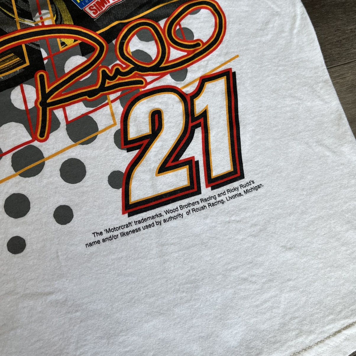 NASCAR Vintage 90s NASCAR Ricky Rudd Motorcraft Racing Graphic Tee Size US L / EU 52-54 / 3 - 4 Thumbnail
