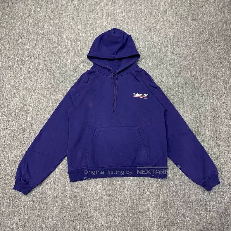 Balenciaga Balenciaga Blue Coke Hooded Sweatshirt/M Size Size US M / EU 48-50 / 2 - 1 Thumbnail