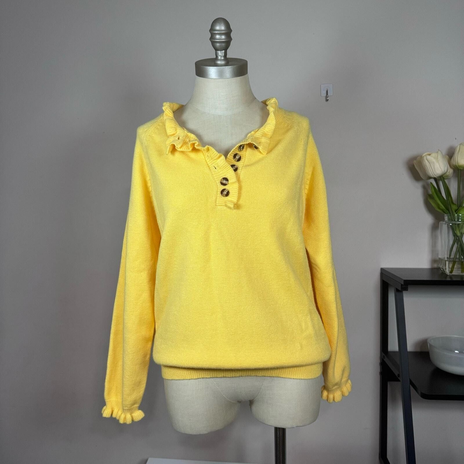 Unknown London BTFBM Casual Long Sleeve Button Down Crew Neck Sweater S Size S / US 4 / IT 40 - 1 Thumbnail