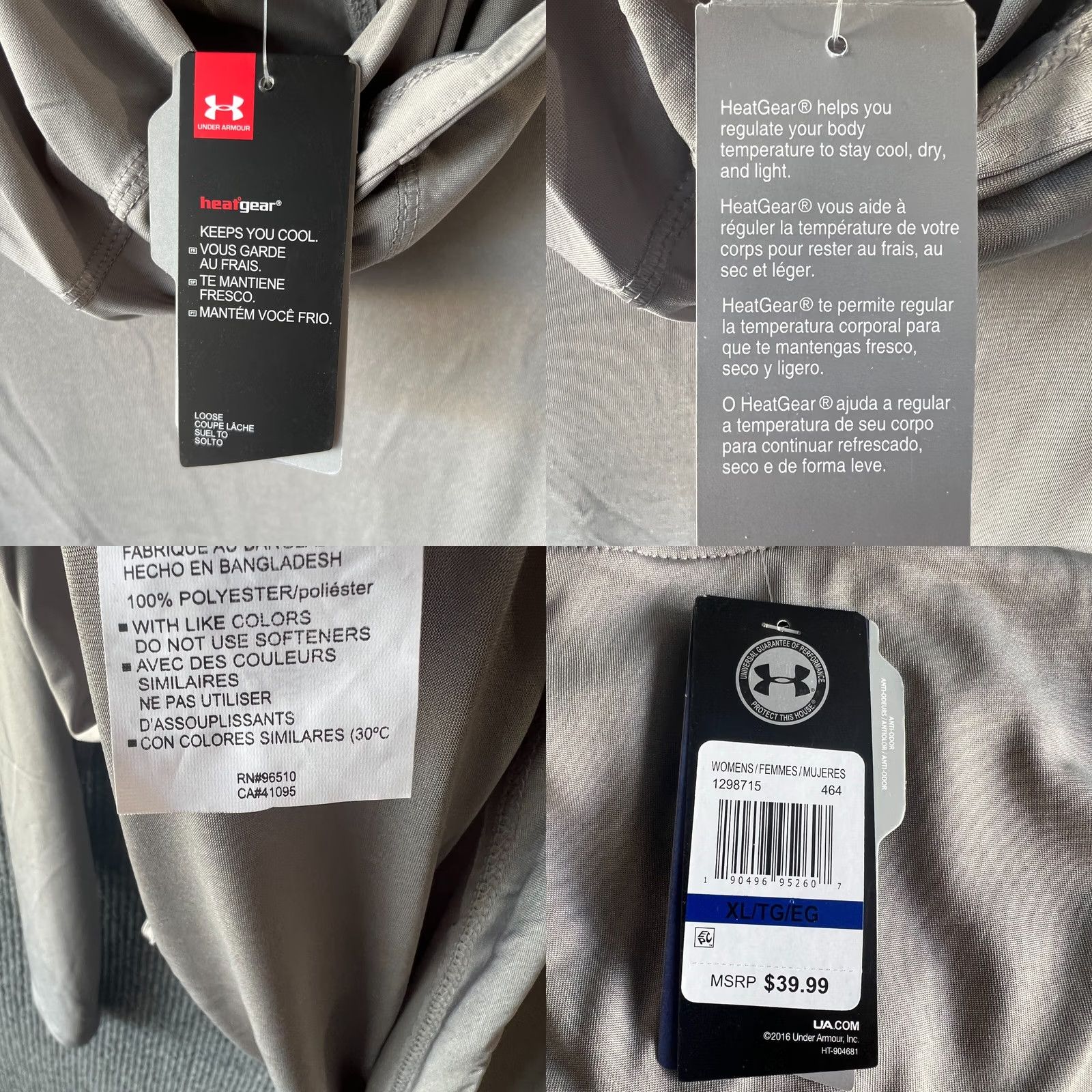 Under Armour Under Armour Hoodie Womens XL Grey Pullover Sweater Sweatshirt Lightweight Gym Size XL / US 12-14 / IT 48-50 - 8 Thumbnail