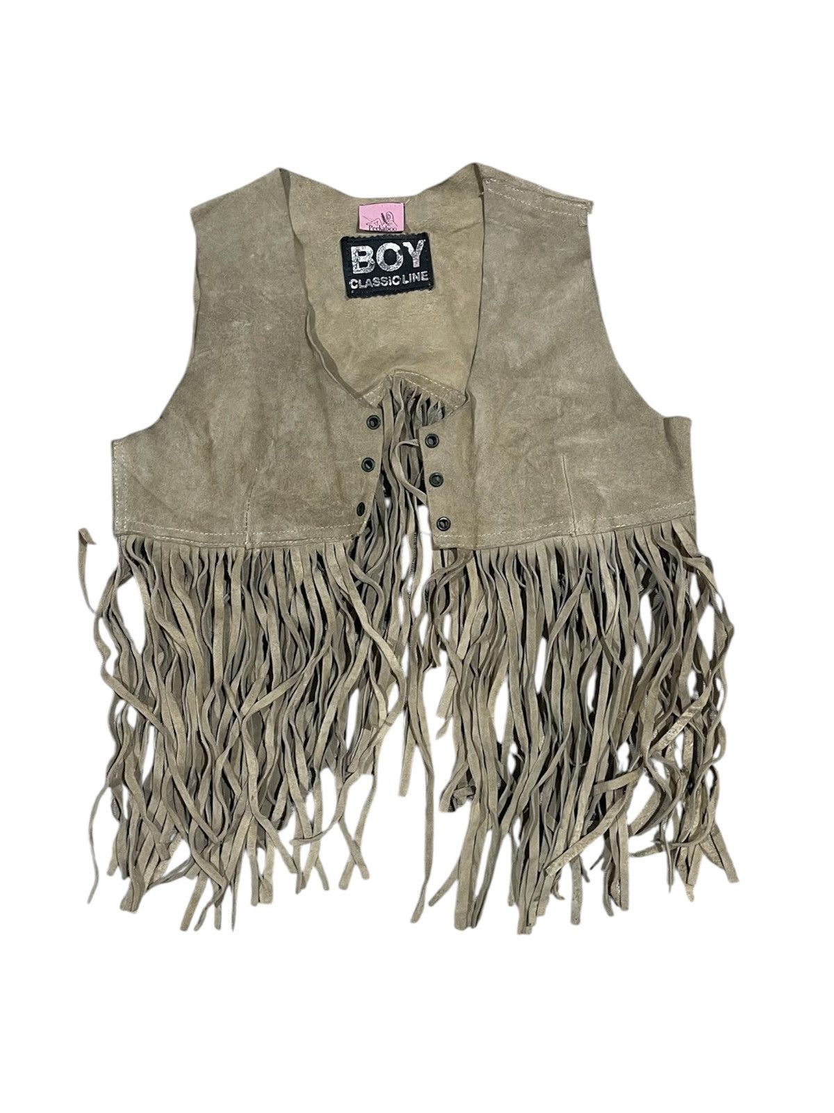 Vintage 70s/80s PEEKABOO BOY CLASSIC LINE SUEDE LEATHER WESTERN VEST Size S / US 4 / IT 40 - 1 Thumbnail