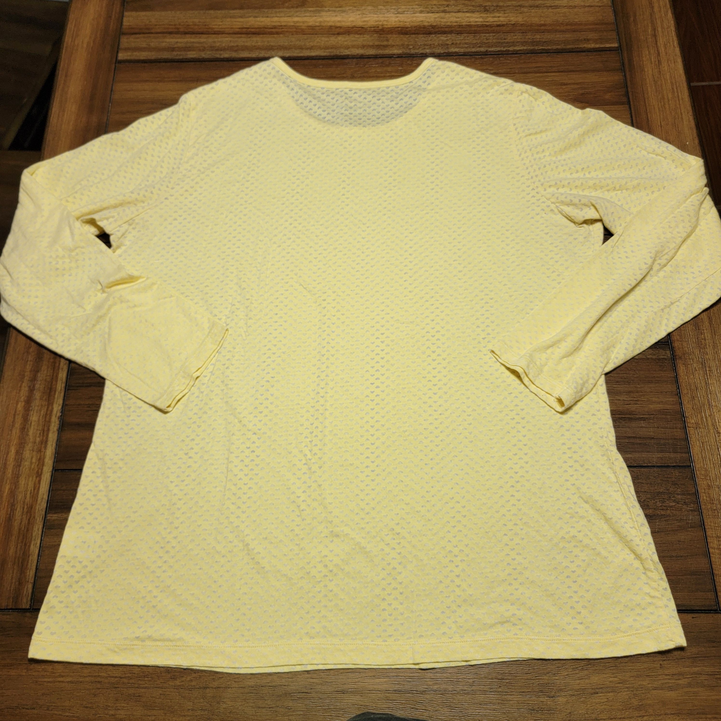 Kings Of Indigo KOI LS Yellow Blouse w/ All Over Heart - Size 2XL Size XXL / US 16-18 / IT 52-54 - 3 Thumbnail