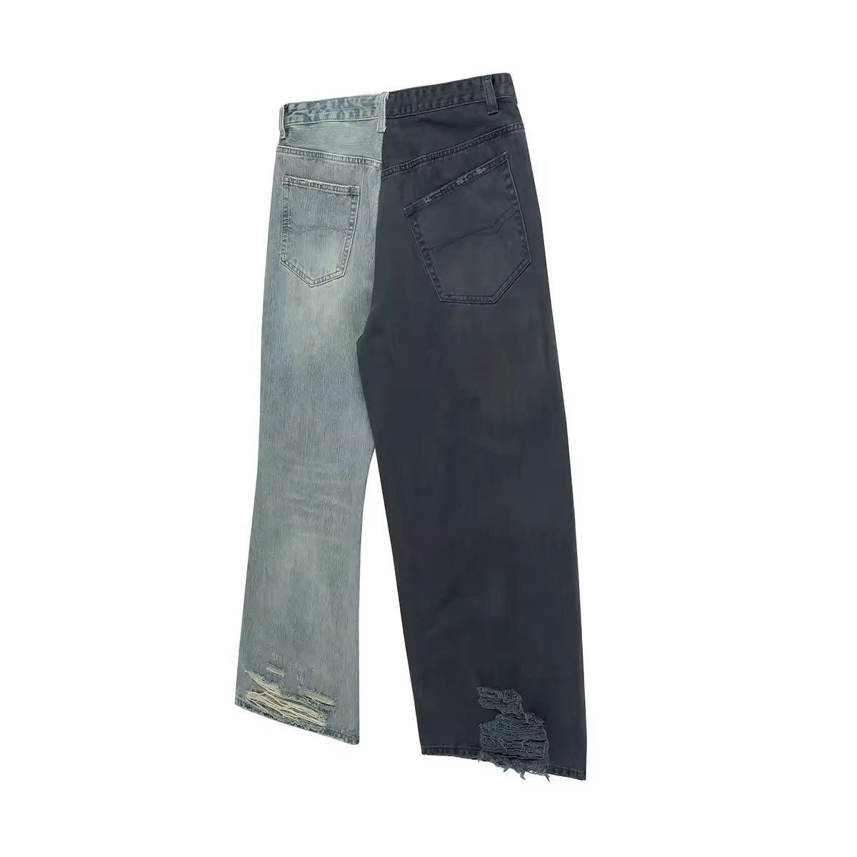 Vintage Spliced Patchwork Baggy Jeans Size US 33 - 6 Thumbnail