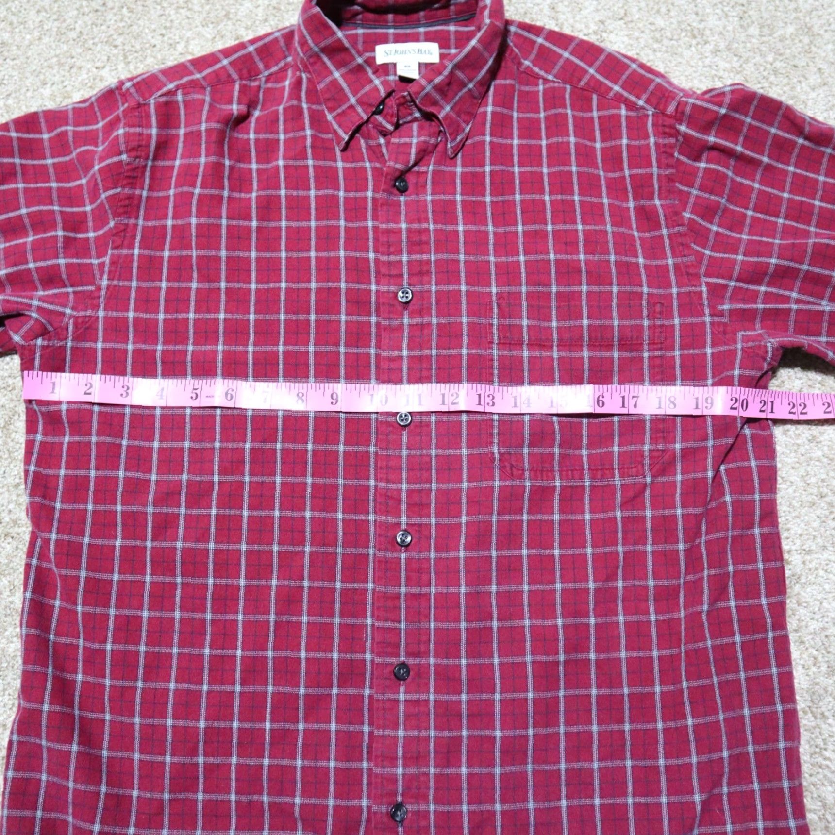 Vintage VINTAGE St. John's Bay Shirt Plaid Button-Front 100% Cotton Men M Red Classic Fit Button-Up Size M Mens Size US M / EU 48-50 / 2 - 4 Thumbnail