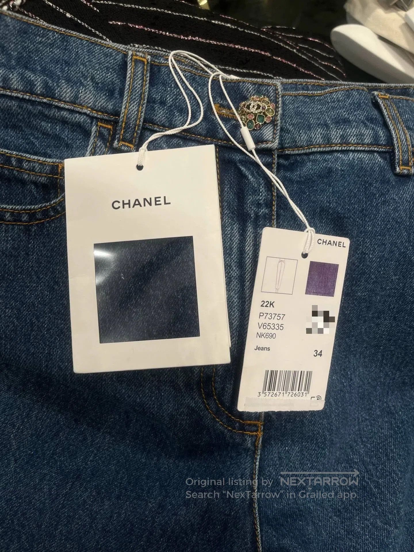 Chanel Chanel 22k Blue Denim Jeans FR34. Size US 34 / EU 50 - 4 Thumbnail