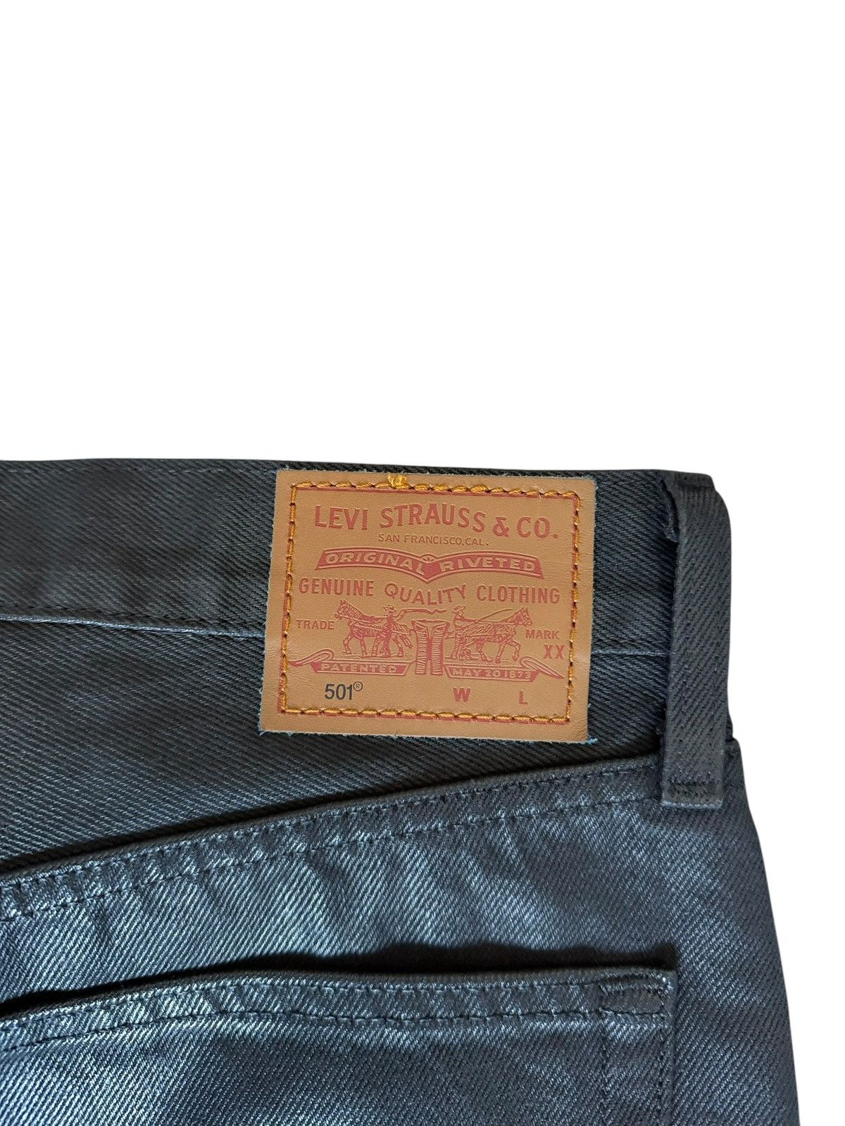 Levi's Levi’s 501 Big E Black Waxed Straight Denim Jeans Red Tab Size US 31 - 4 Thumbnail