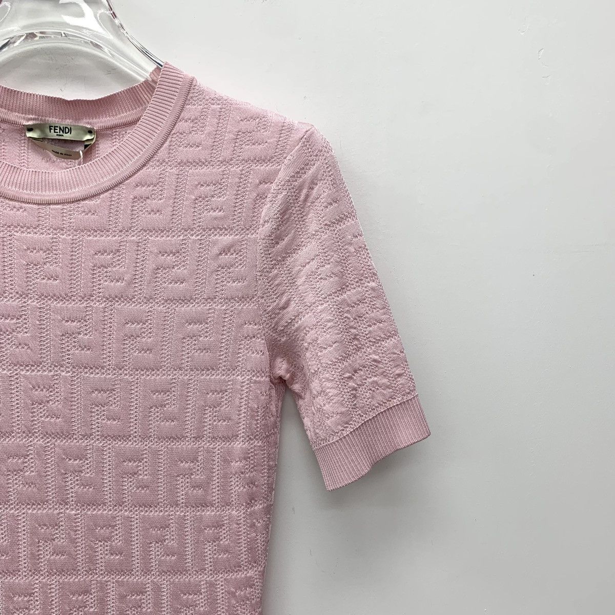 Fendi Fendi Pink Short Sleeve Knit Dress K26WX Size M / US 6-8 / IT 42-44 - 3 Thumbnail