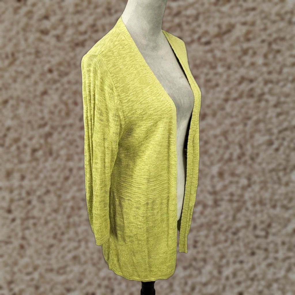 Vintage VINTAGE Chicos Cardigan Womens L Green Yellow Open Knit Front Lightweight Coverup Size L / US 10 / IT 46 - 1 Thumbnail
