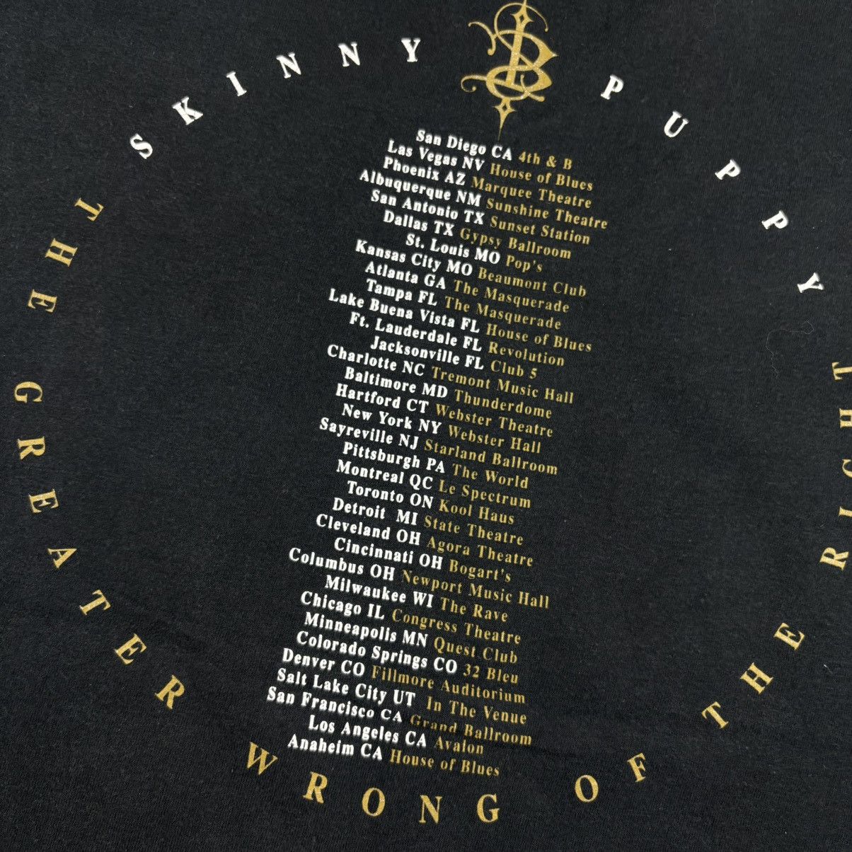 Band Tees Skinny puppy - Greater wrong of the right Tour 2004 Size US L / EU 52-54 / 3 - 5 Thumbnail