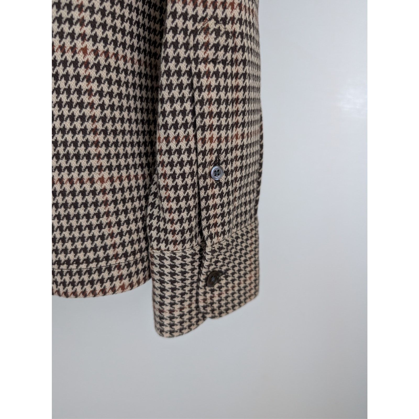 Todd Snyder o1rshd1 CC20 Houndstooth Double Knit Polo Shirt Saddle Brown Size US S / EU 44-46 / 1 - 15 Thumbnail