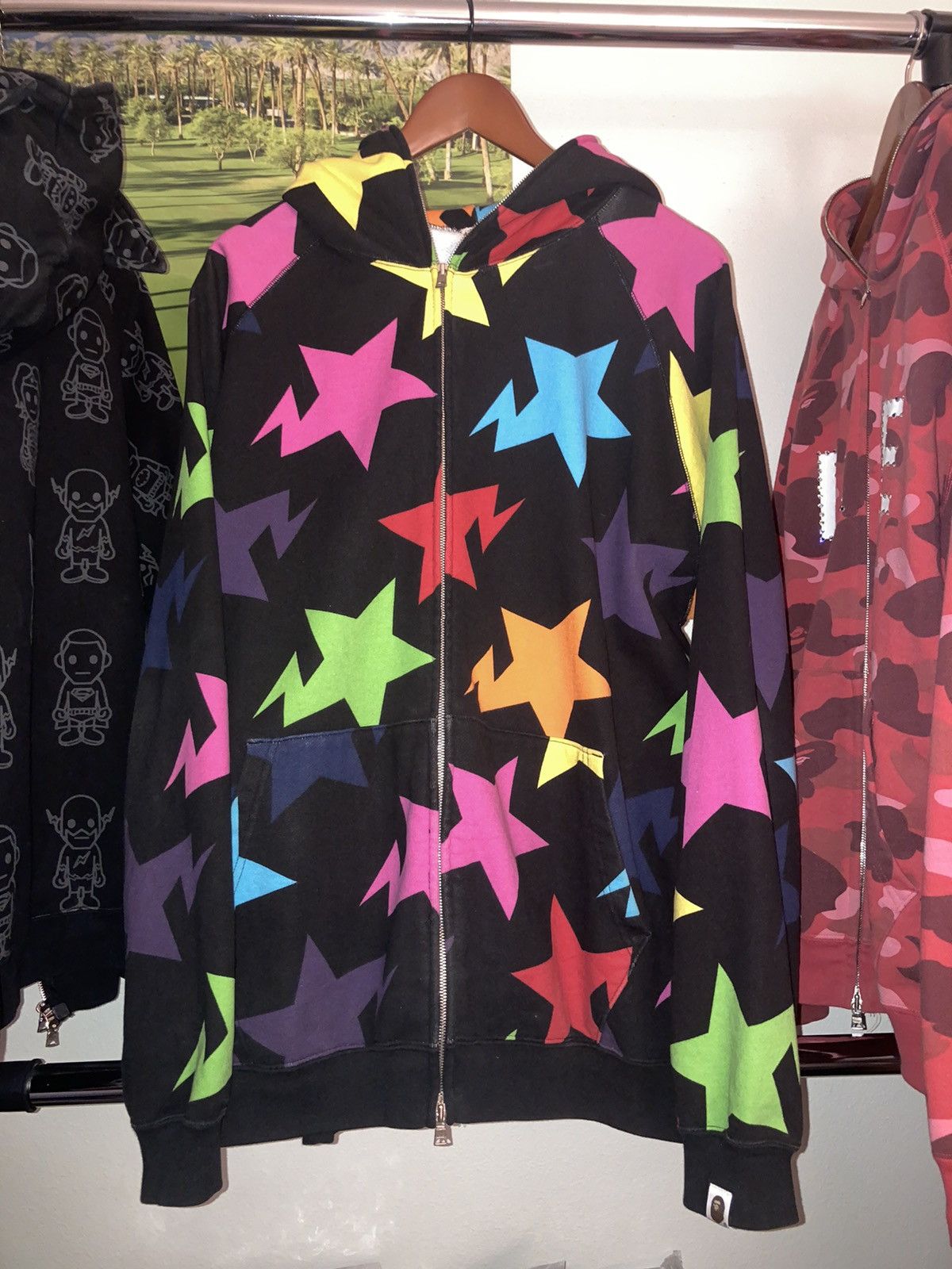 image of Bapesta Multicolor Full Zip Hoodie, Men's (Size XL)