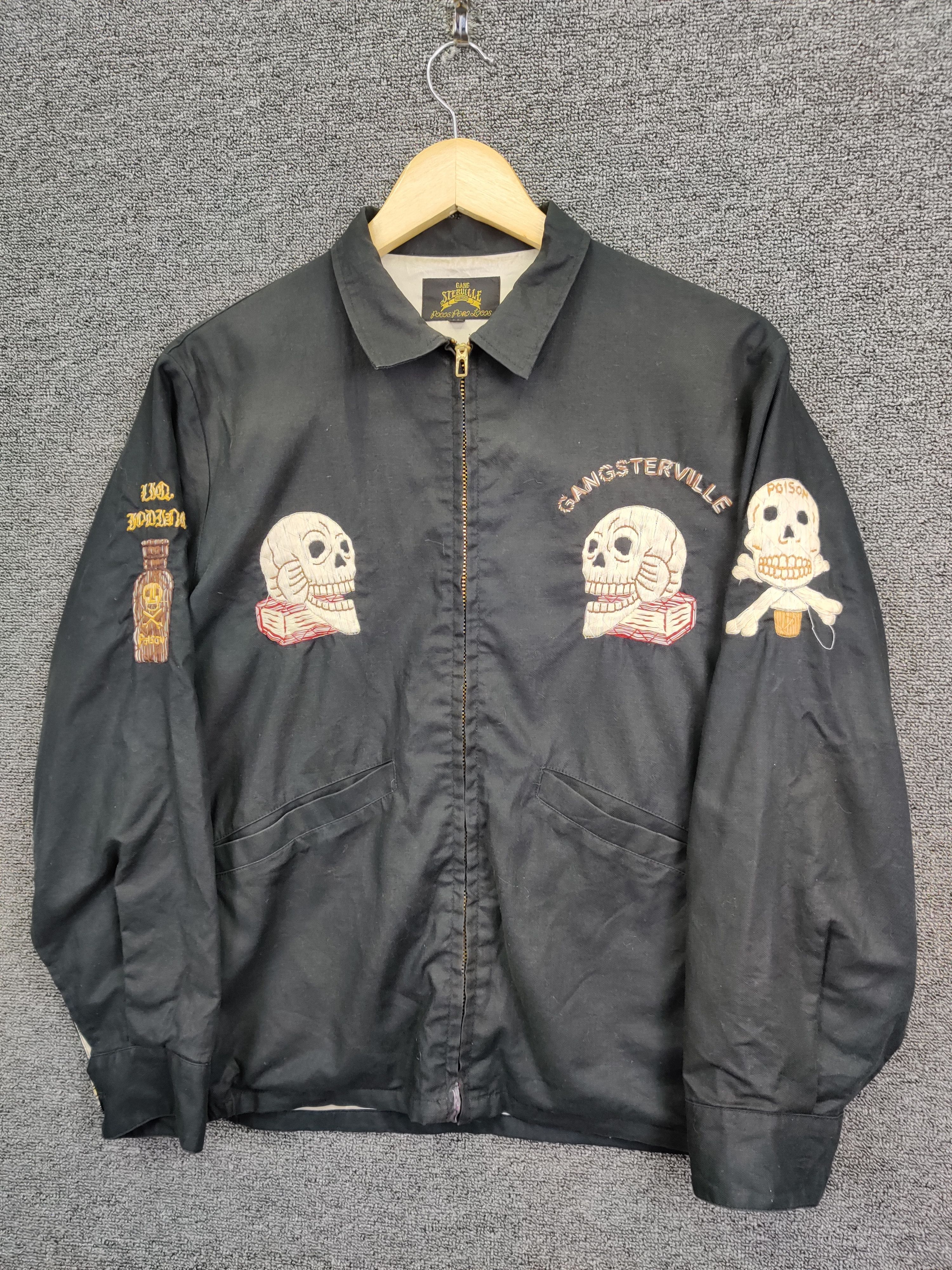 Vintage Vintage Gang Steruille Gangsterville Embroidery Skull Jacket Size US M / EU 48-50 / 2 - 2 Thumbnail