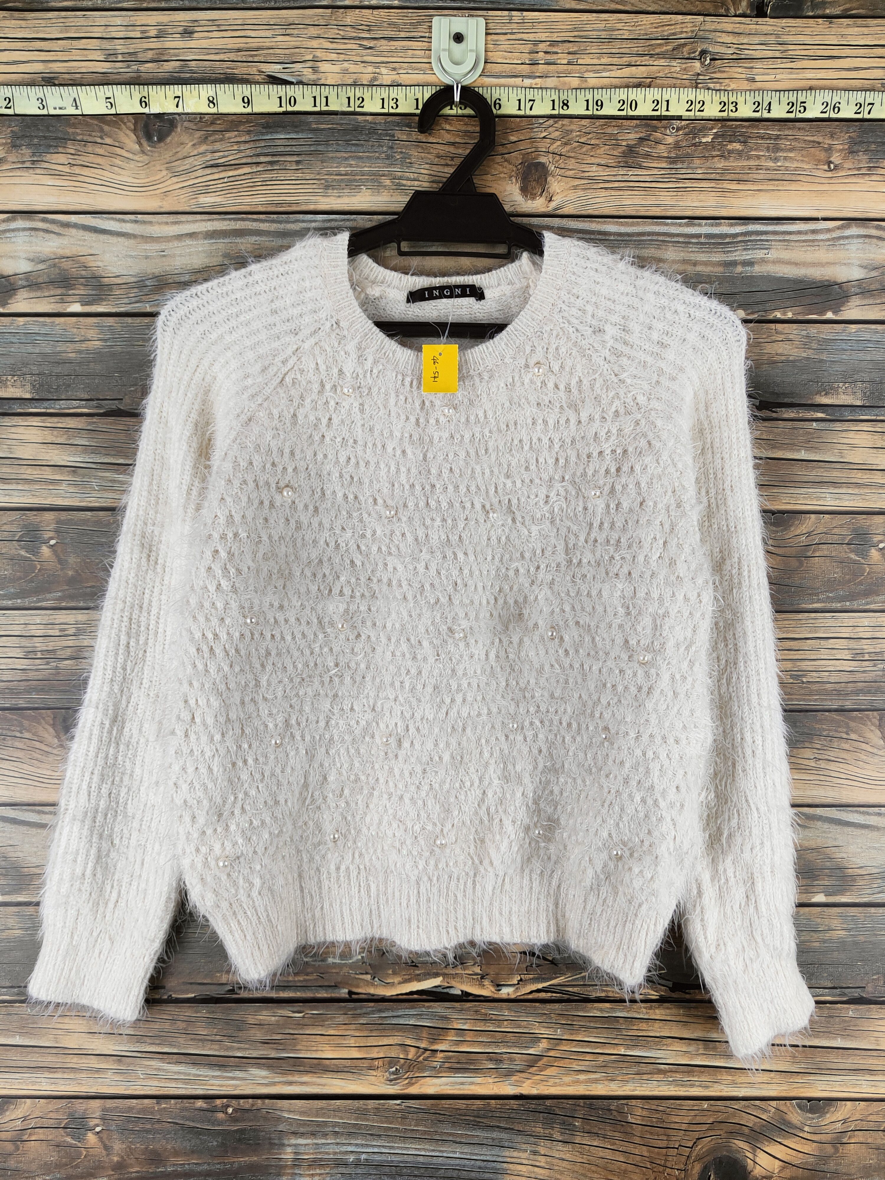 Japanese Brand DL Ingni Cream Fur Mohair Knitwear #46-541 Size M / US 6-8 / IT 42-44 - 1 Thumbnail