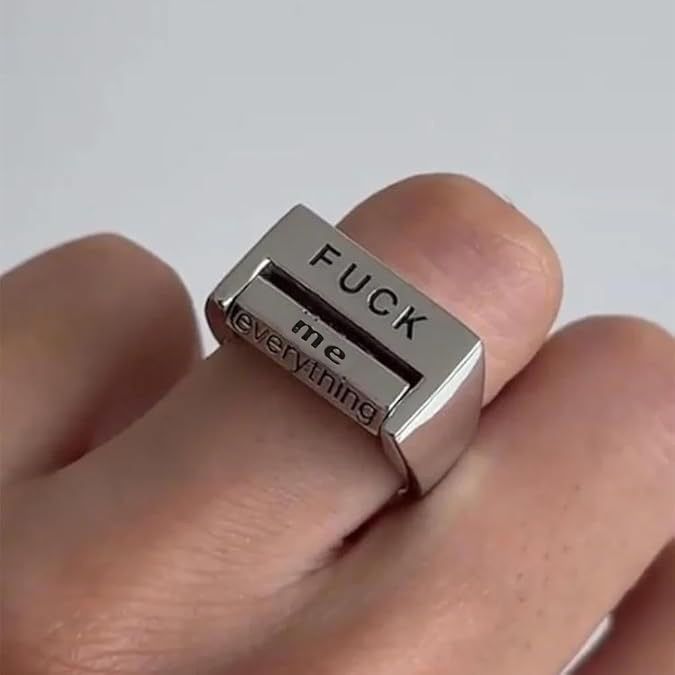 Jewelry Punk Jewelry Rings Open Size Chrome Ring (Size 7-13) Size ONE SIZE - 1 Thumbnail