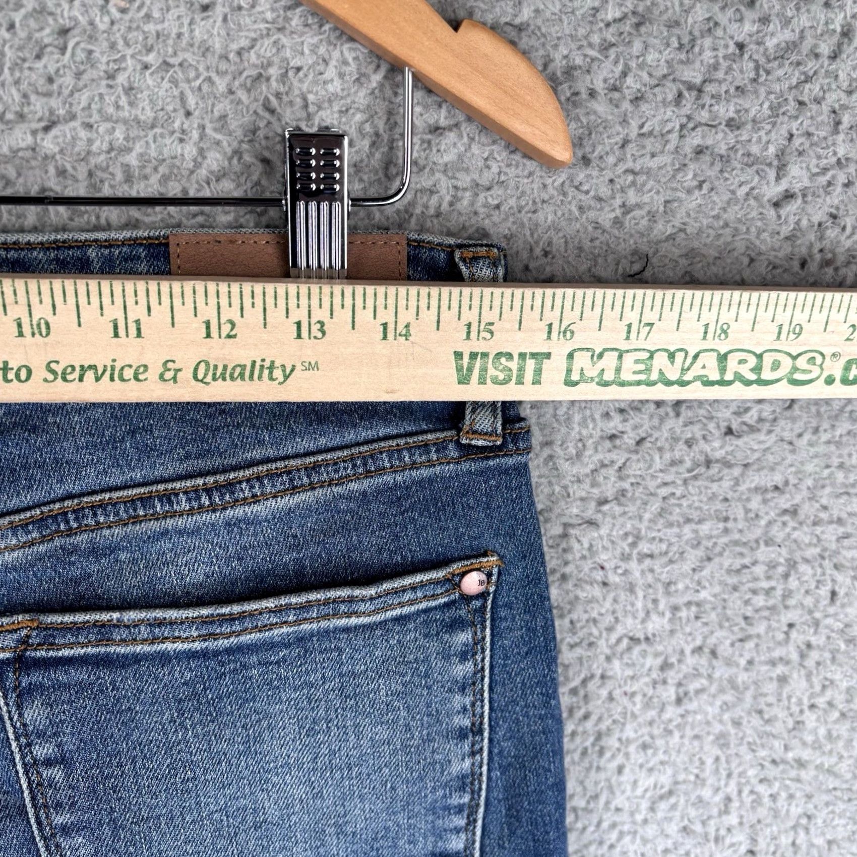 Vintage Judy Blue Jeans Straight Fit High Rise 30x30 30x33 Plaid Cuff Blue Denim Women's 5-Pocket Modern Bohemian Western Vintage? Size 32" / US 10 / IT 46 - 5 Thumbnail