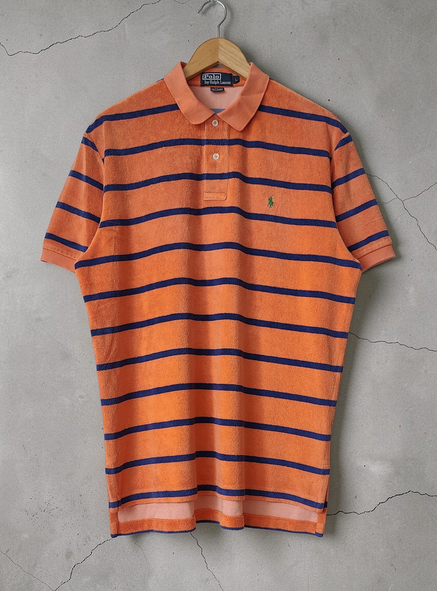 Polo Ralph Lauren Ralph Lauren French Terry Towell Striped Vintage Polo Size US L / EU 52-54 / 3 - 1 Thumbnail
