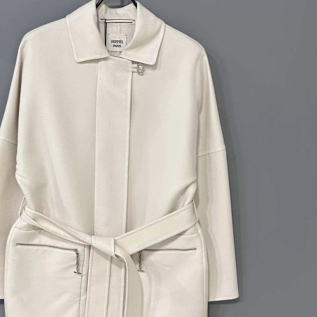 Hermes HERMES Cream Cashmere Coat 38 NWT Size S / US 4 / IT 40 - 2 Thumbnail
