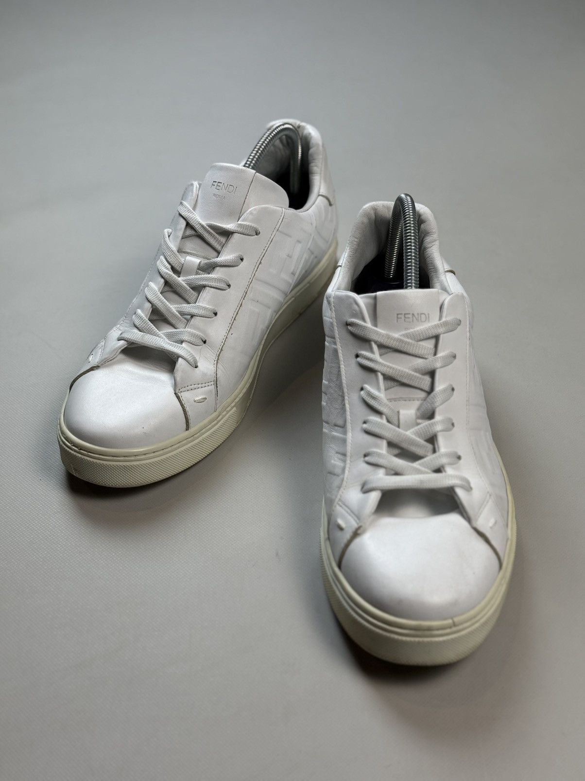 Fendi FF Monogram Leather Low Top Casual Lace Up Sneakers Shoes Size US 14 / EU 47 - 9 Thumbnail