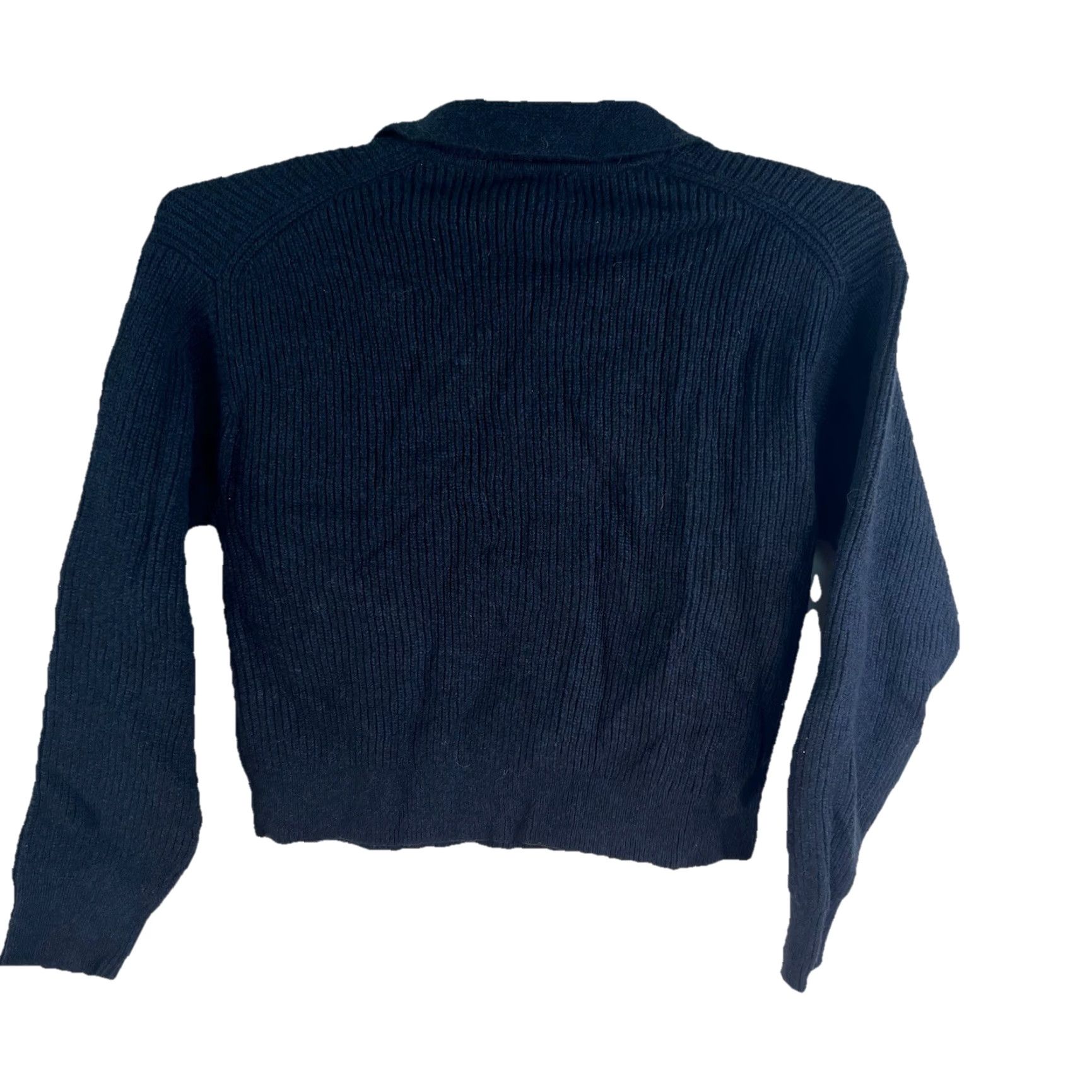 Uniqlo Uniqlo Wool Blend Cropped Sweater Womens M Blue Pullover Knit 90s Casual Winter Fall Size M / US 6-8 / IT 42-44 - 2 Thumbnail