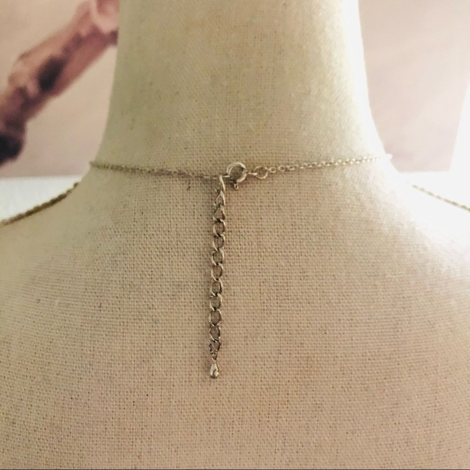 Vintage Vintage 70s clear rhinestone “LOVE” silver chain necklace Size ONE SIZE - 4 Thumbnail