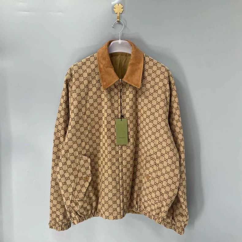 Gucci Gucci Brown double-sided wear full print zipper jacket 2501 Size US L / EU 52-54 / 3 - 1 Thumbnail
