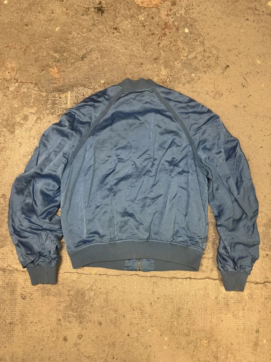 Designer × Diesel × Vintage Diesel Blue Satin Relaxed Bomber Jacket Size US L / EU 52-54 / 3 - 5 Thumbnail