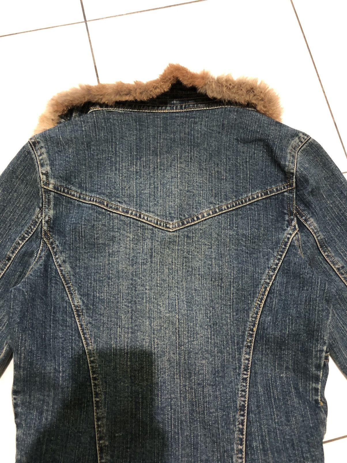 Vintage Encourager Japanese Brand Foxy Denim Jacket n Fur Rabbit Size S / US 4 / IT 40 - 14 Thumbnail