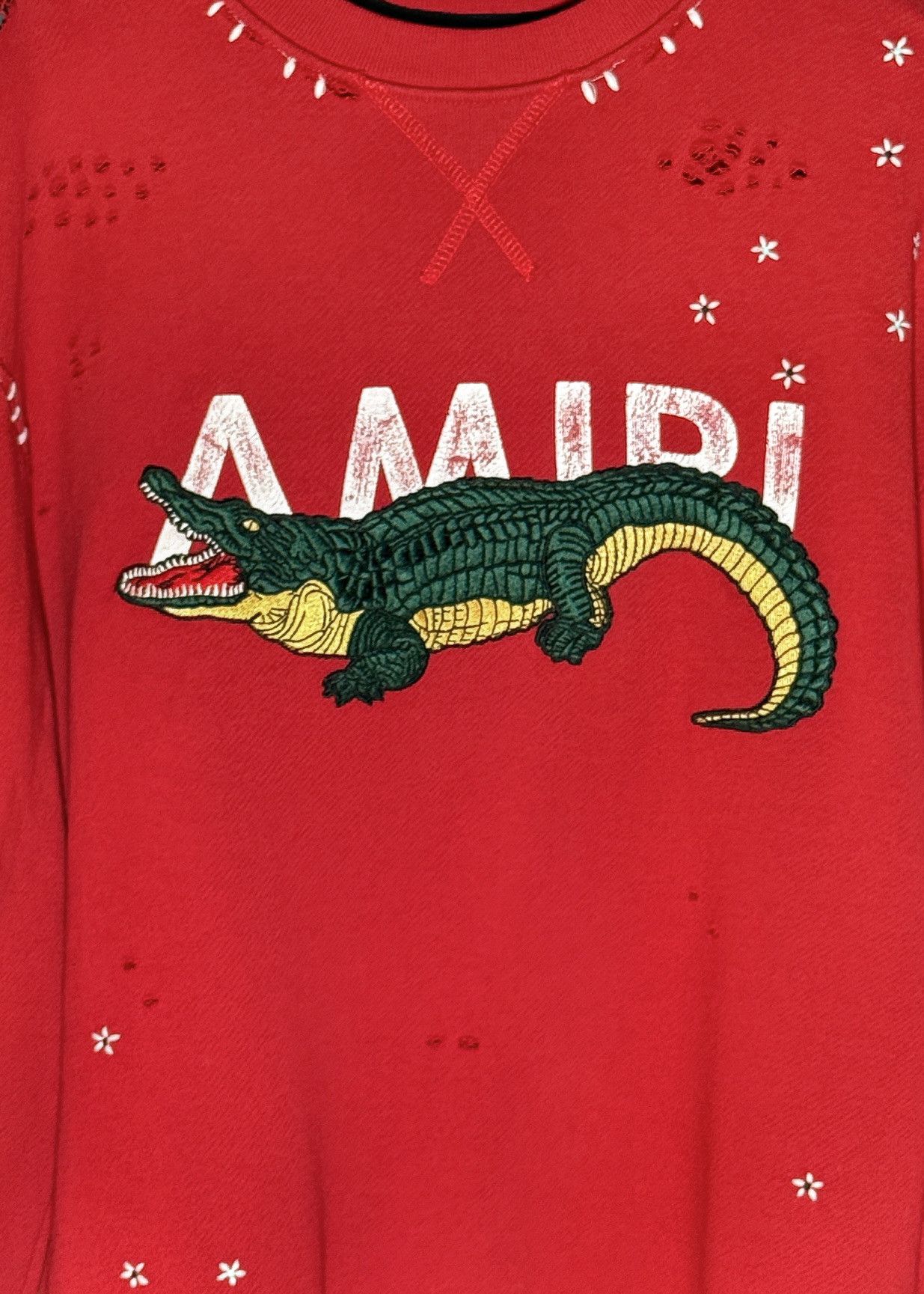 Amiri Amiri 2018 Red Shotgun Crocodile Embroidered Logo Sweatshirt Size US M / EU 48-50 / 2 - 4 Thumbnail