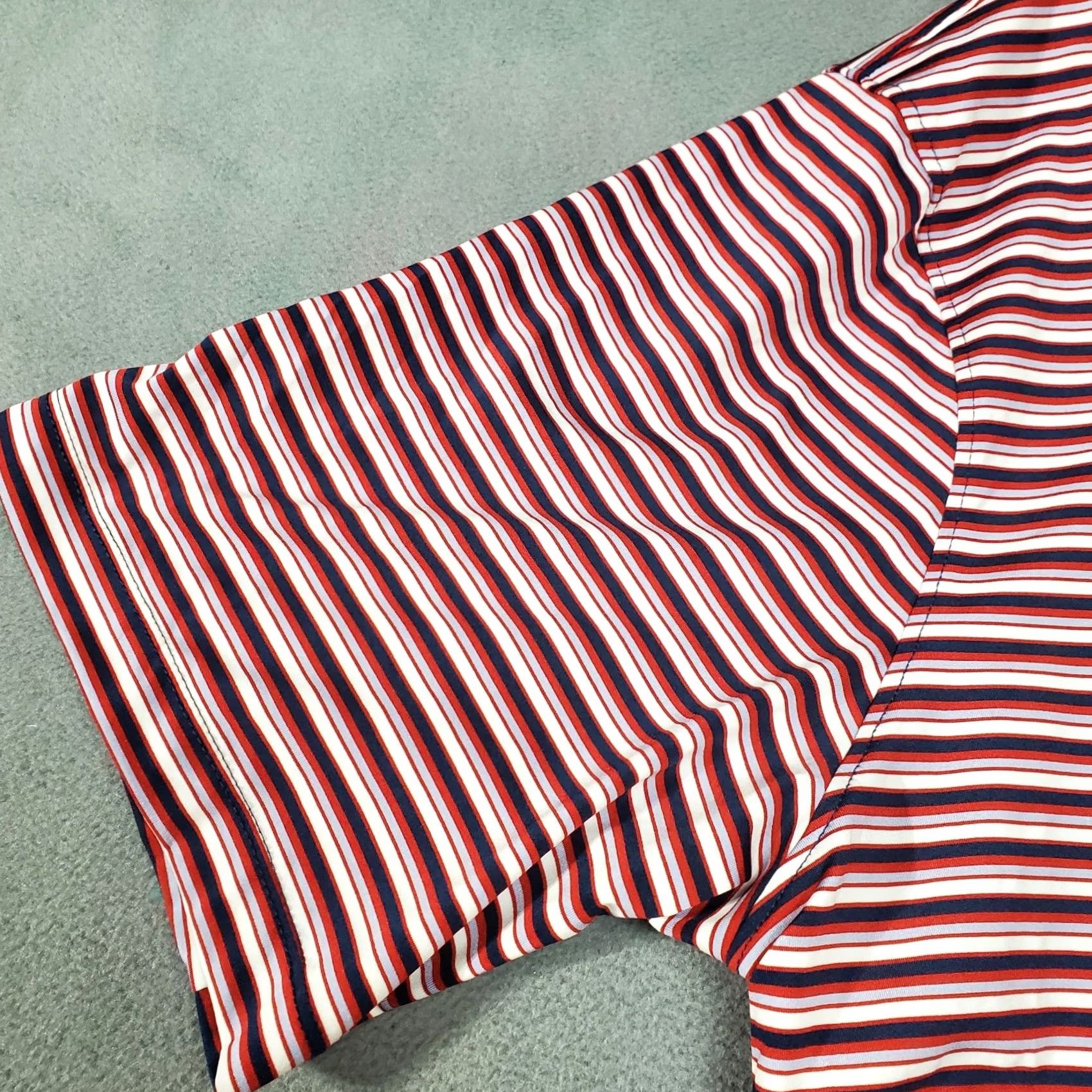Vintage Henry Dean Polo Shirt Mens XL Red Black Striped Stretch Golf Casual Activewear Size US XL / EU 56 / 4 - 2 Thumbnail
