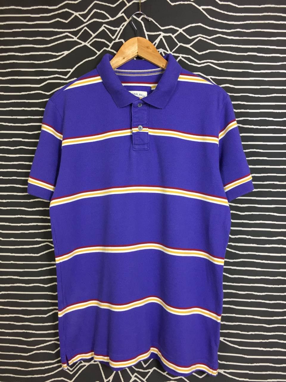 Japanese Brand × Uniqlo Uniqlo Authentic Garment Original Wash Striped Polo Tee Size US XL / EU 56 / 4 - 2 Thumbnail