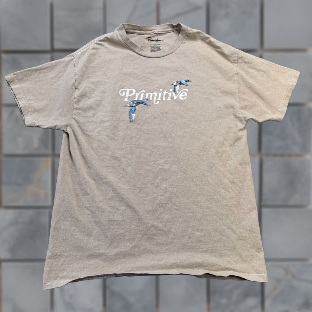 Primitive Primitive Skateboarding Shirt Mens Medium Beige Graphic T-Shirt Ducks Gothic P Size US M / EU 48-50 / 2 - 1 Thumbnail
