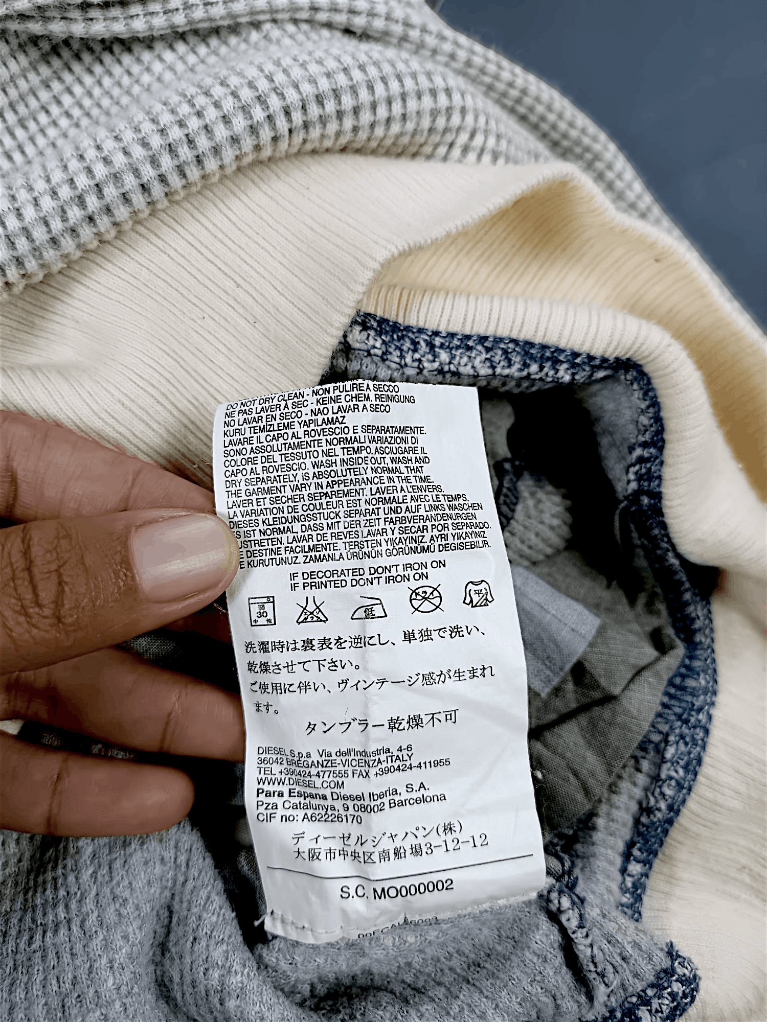 Diesel DIESEL-CO. Hoodie Slim Fit Waffle Knit Sweatshirt Jumper Size US L / EU 52-54 / 3 - 8 Thumbnail