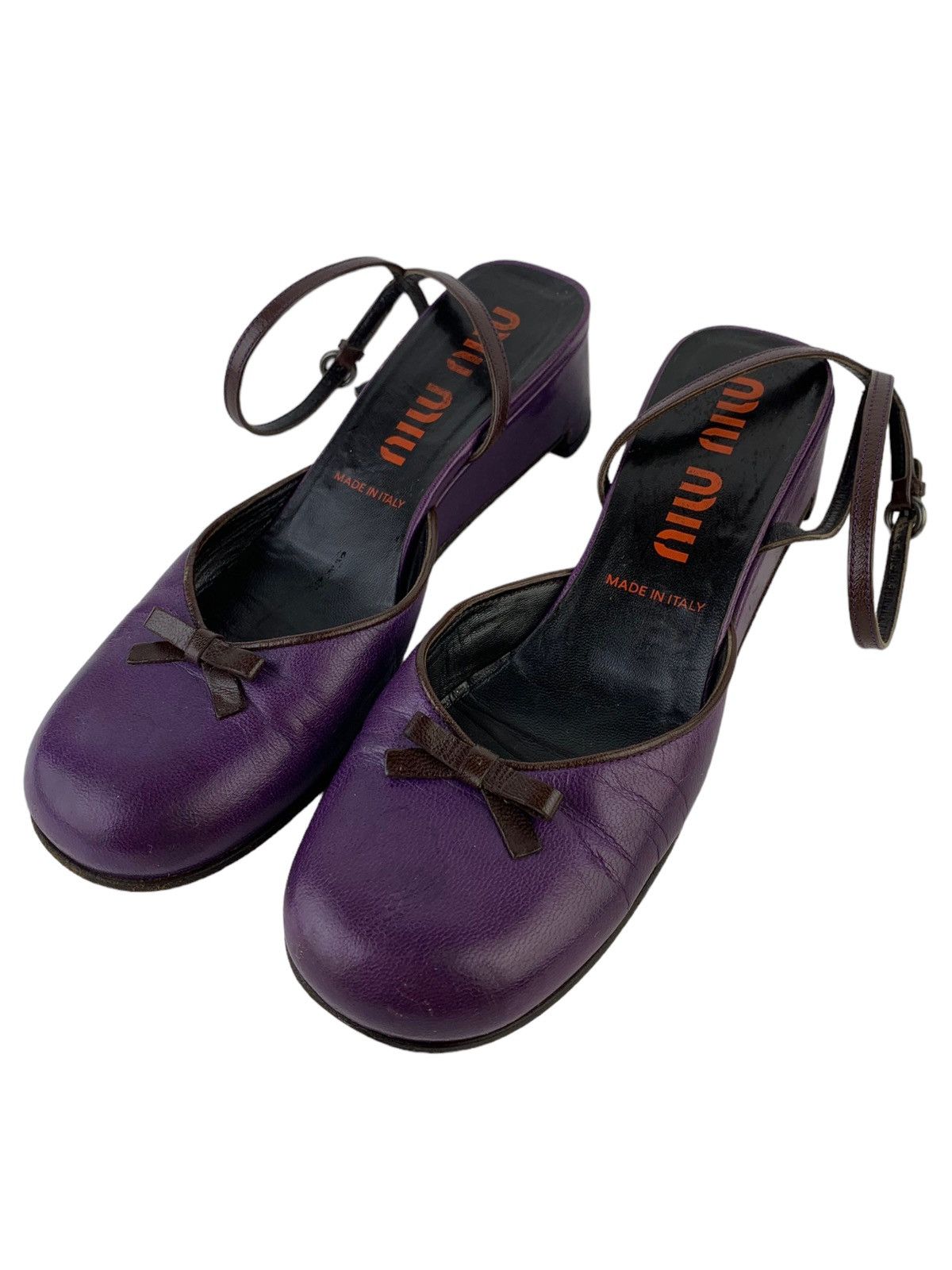 Miu Miu Early 2000’s Miu Miu Ballet Flats with Ankle Strap Size US 5.5 / IT 35.5 - 2 Thumbnail