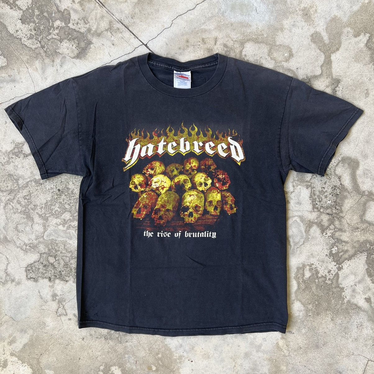 image of Band Tees x Rock Band Vintage Hatebreed “The Rise Of Brutality“ 2003 Nyhc Shirt in Black (Size Larg