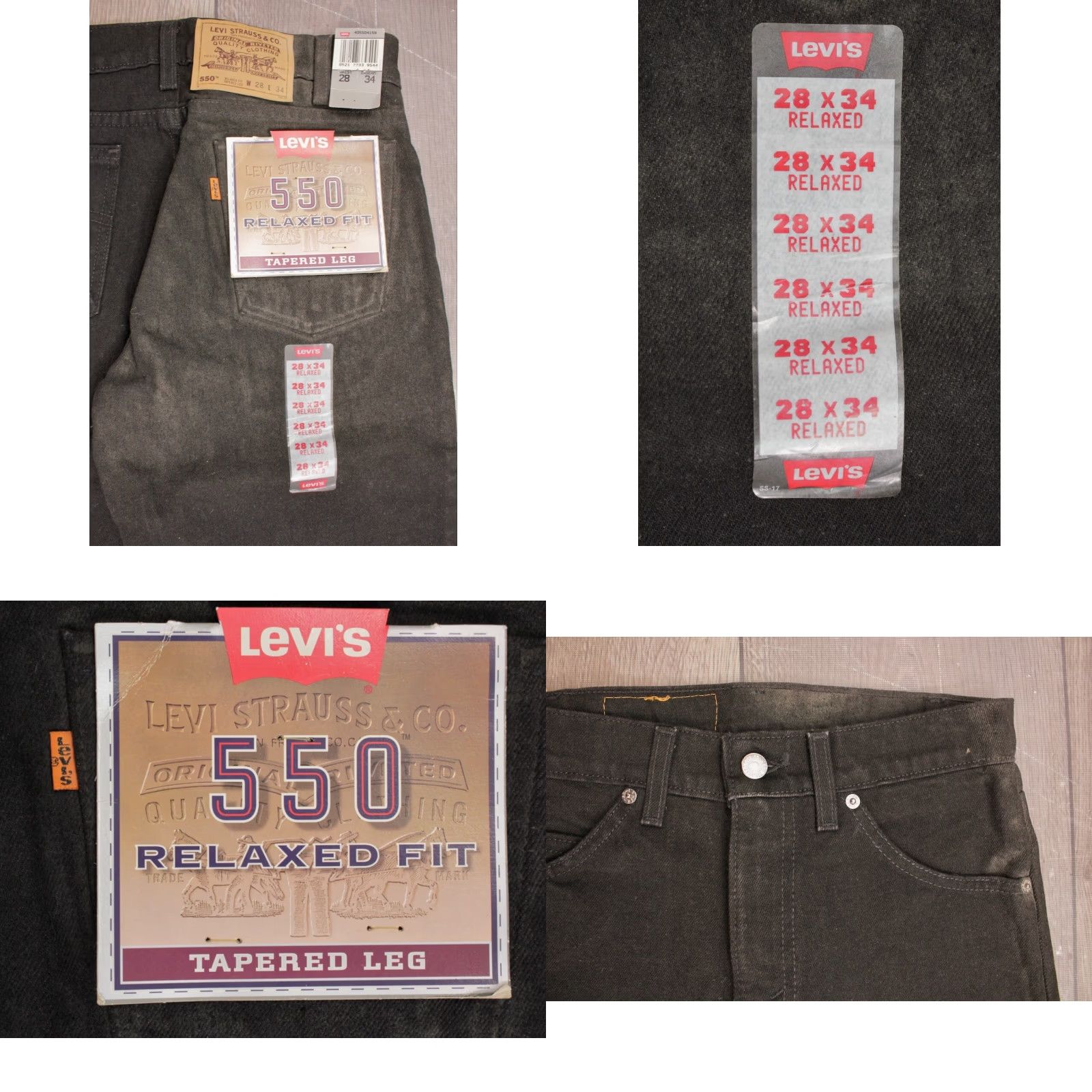 Levi's VINTAGE Men's Levi's 560 Jeans NOS Black 1990s Loose Fit Tapered Leg Sz 28x35 Size US 29 - 8 Thumbnail