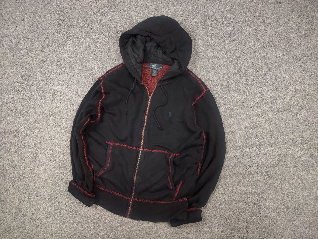 Polo Ralph Lauren Rare Vintage 90's Polo Ralph Lauren Faded Zip Hoodie Y2K Size US S / EU 44-46 / 1 - 4 Thumbnail